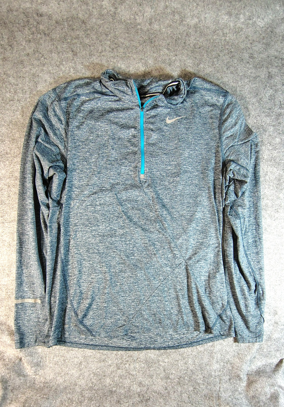 Nike Dri-Fit Long Sleeve Pullover Gray and Blue Size L